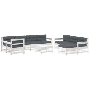 Meble ogrodowe Biały Drewno vidaXL 509396 Meble ogrodowe Biały Drewno vidaXL 509396