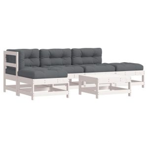 Meble ogrodowe Biały Drewno vidaXL 486017 Meble ogrodowe Biały Drewno vidaXL 486017
