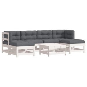 Meble ogrodowe Biały Drewno vidaXL 497703 Meble ogrodowe Biały Drewno vidaXL 497703