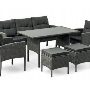 Meble Ogrodowe PATIO z Poduszkami – Odporne na Warunki Atmosferyczne Szary 1021633 Meble Ogrodowe PATIO z Poduszkami – Odporne na Warunki Atmosferyczne Szary 1021633