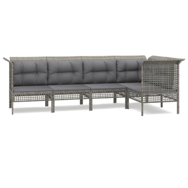 Meble ogrodowe Szary Technorattan 3x hjørne + 2x sofa środkowa vidaXL 313964