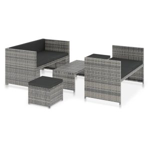 Meble ogrodowe Szary Technorattan vidaXL 391059 Meble ogrodowe Szary Technorattan vidaXL 391059