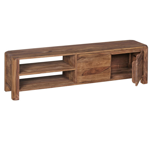 Meble RTV Drewno Lite 140x40x35 cm Brązowa Szafka z Przechowywaniem 678827