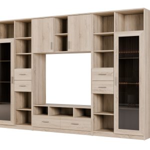 Meblościanka Agata Dąb Sonoma Jasna (Uchwyt Classic) – Okucia Premium 955790 Meblościanka Agata Dąb Sonoma Jasna (Uchwyt Classic) – Okucia Premium 955790