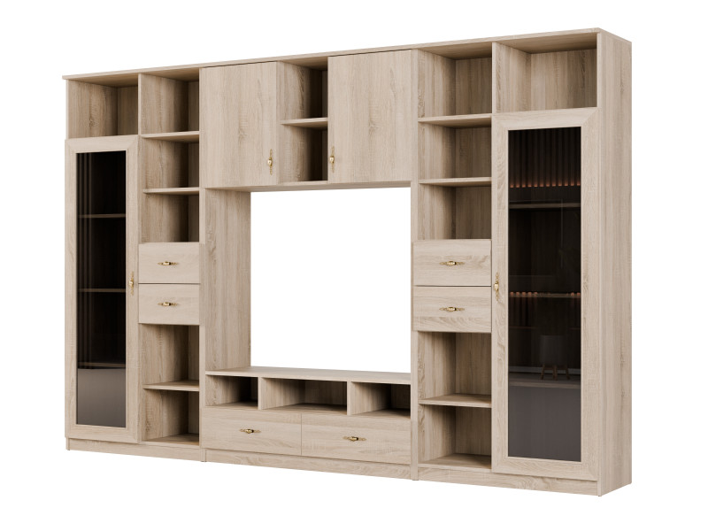 Meblościanka Agata Dąb Sonoma Jasna (Uchwyt Retro) 955797