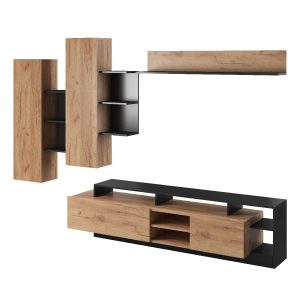 Meblościanka ALVA dąb Craft złoty / antracyt 310249 Meblościanka ALVA dąb Craft złoty / antracyt 310249