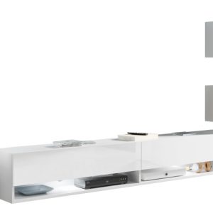 Meblościanka AMY biały / biały połysk z oświetleniem LED 330130 Meblościanka AMY biały / biały połysk z oświetleniem LED 330130
