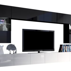 Meblościanka Calabrini I z oświetleniem LED – białe 72604 Meblościanka Calabrini I z oświetleniem LED – białe 72604