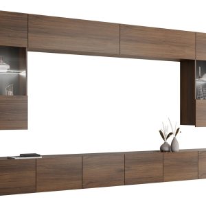 Meblościanka Calabrini I z oświetleniem LED – białe 913336 Meblościanka Calabrini I z oświetleniem LED – białe 913336
