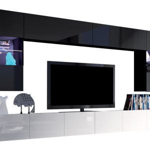 Meblościanka Calabrini I z oświetleniem LED – niebieskie 72589 Meblościanka Calabrini I z oświetleniem LED – niebieskie 72589