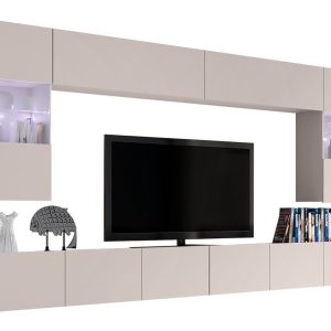 Meblościanka Calabrini I z oświetleniem LED – niebieskie 688521 Meblościanka Calabrini I z oświetleniem LED – niebieskie 688521