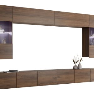 Meblościanka Calabrini I z oświetleniem LED – niebieskie 913333 Meblościanka Calabrini I z oświetleniem LED – niebieskie 913333