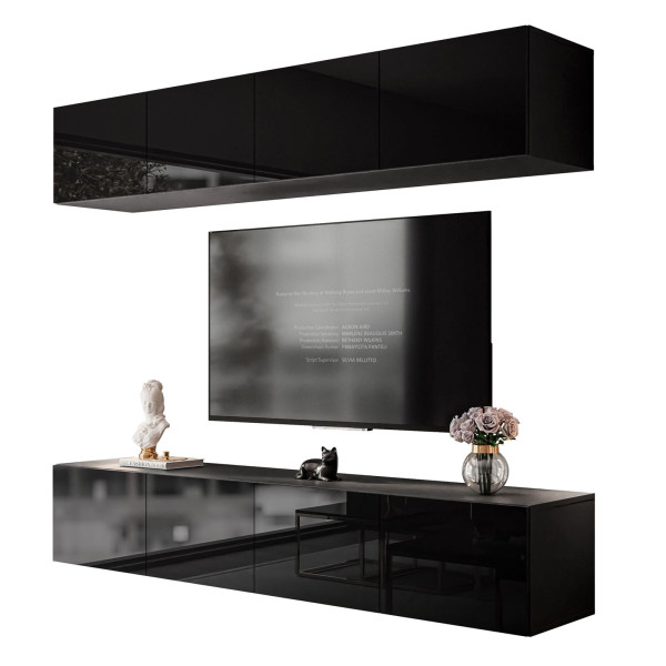 Meblościanka COLGANTE LED czarny połysk led 96649