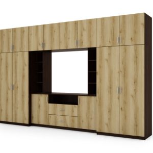 Meblościanka Dako Sonoma Ciemna/Dąb Grand Naturalny – Okucia Premium 955844 Meblościanka Dako Sonoma Ciemna/Dąb Grand Naturalny – Okucia Premium 955844