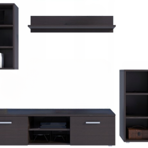 Meblościanka DEDAL wenge rtv komoda półka szafka 247741 Meblościanka DEDAL wenge rtv komoda półka szafka 247741