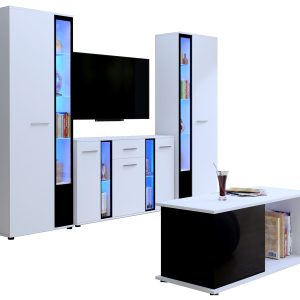 Meblościanka do salonu biały mat CUBE XL 722742 Meblościanka do salonu biały mat CUBE XL 722742