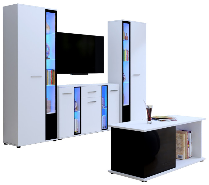 Meblościanka do salonu biały mat CUBE XL 722742
