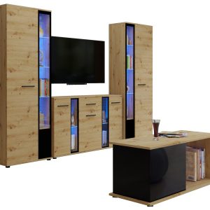 Meblościanka do salonu dąb artisan CUBE XL 722752 Meblościanka do salonu dąb artisan CUBE XL 722752