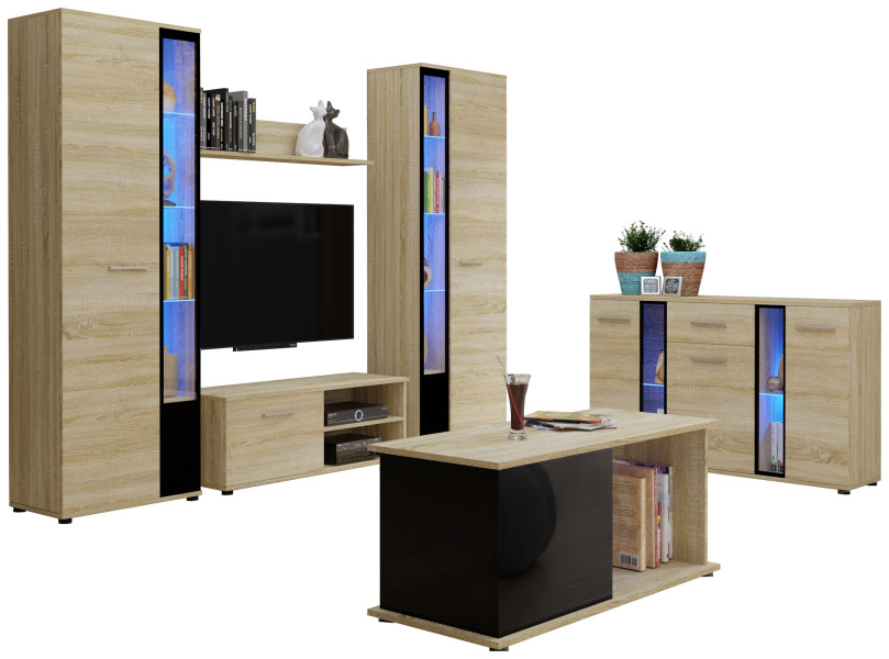 Meblościanka do salonu dąb sonoma CUBE XL 722744