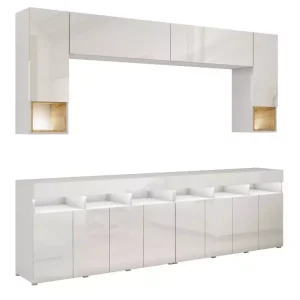 Meblościanka do salonu PREMIUM biały połysk 749057 Meblościanka do salonu PREMIUM biały połysk 749057