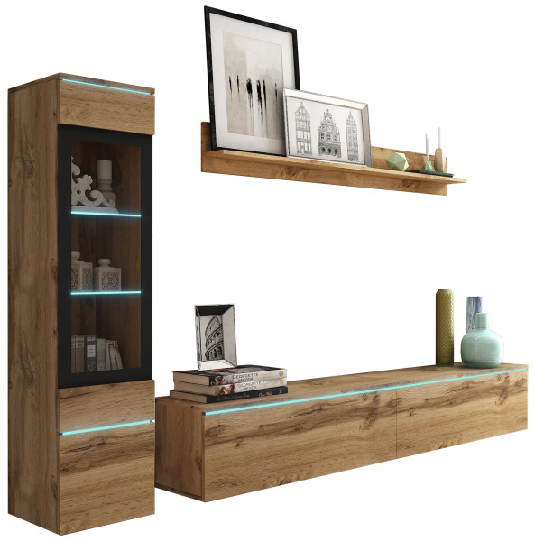Meblościanka do salonu VELLORE dąb wotan 769548