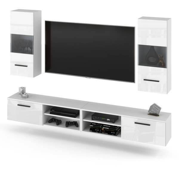Meblościanka do sypialni salonu 240cm blande biała połysk 373950