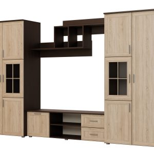 Meblościanka Jowisz Sonoma Ciemna/Sonoma Jasna – Okucia Premium 955714 Meblościanka Jowisz Sonoma Ciemna/Sonoma Jasna – Okucia Premium 955714