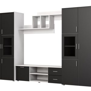 Meblościanka Jowisz Szary Jasny/Czarny Onyx 955826 Meblościanka Jowisz Szary Jasny/Czarny Onyx 955826