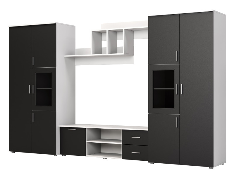 Meblościanka Jowisz Szary Jasny/Czarny Onyx 955826