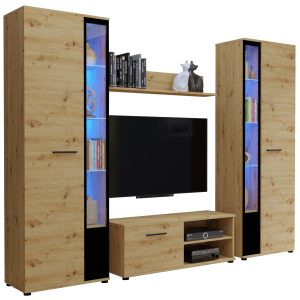 Meblościanka komoda RTV witryna CUBE XL dąb artisan 722750 Meblościanka komoda RTV witryna CUBE XL dąb artisan 722750