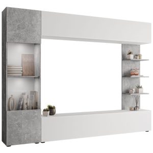 Meblościanka Lazando z oświetleniem LED – białe 72573 Meblościanka Lazando z oświetleniem LED – białe 72573