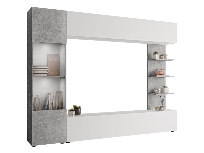 Meblościanka Lazando z oświetleniem LED - białe 72573
