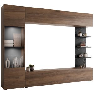 Meblościanka Lazando z oświetleniem LED – białe 935989 Meblościanka Lazando z oświetleniem LED – białe 935989