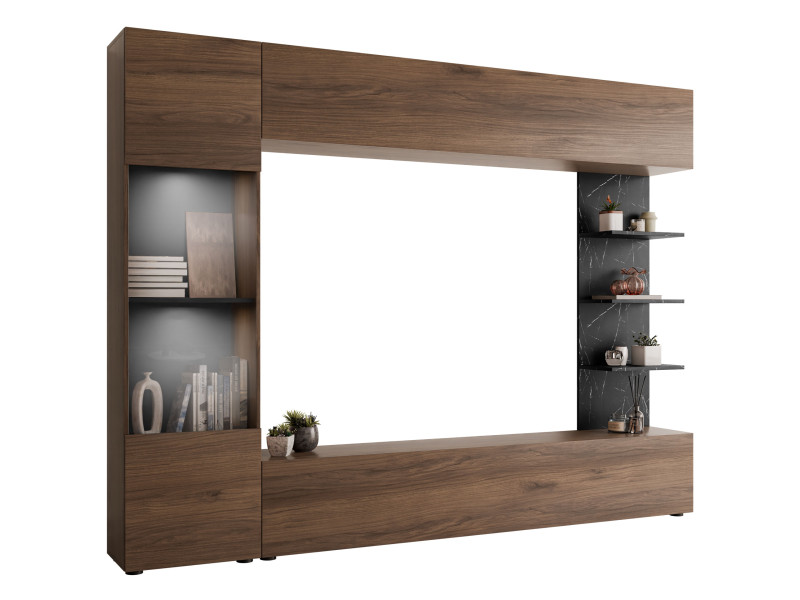 Meblościanka Lazando z oświetleniem LED - białe 935989