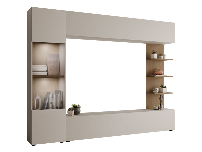 Meblościanka Lazando z oświetleniem LED - białe 359975