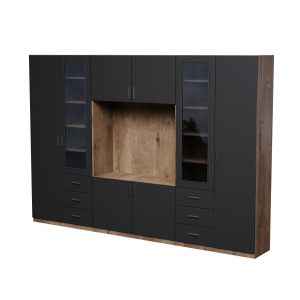 Meblościanka Livio Dąb Lefkas/Czarny Onyx 955825 Meblościanka Livio Dąb Lefkas/Czarny Onyx 955825