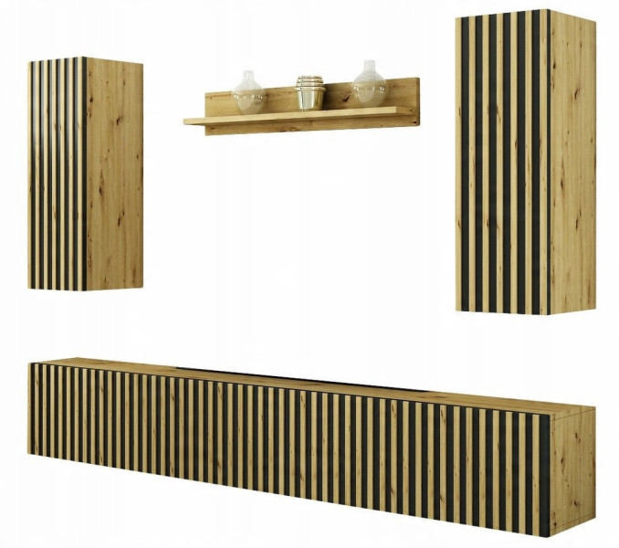 Mebloscianka Loft Z Lamelami Zestaw Trend-1 Dab Artisan 738501