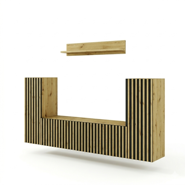 Mebloscianka Loft Z Lamelami Zestaw Trend-12 Dab Atrisan 988689