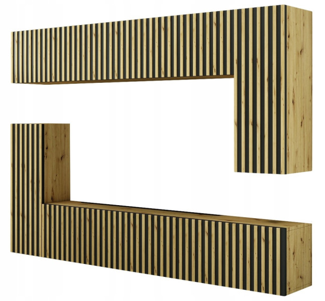 Mebloscianka Loft Z Lamelami Zestaw Trend-15 Dab Artisan 989364