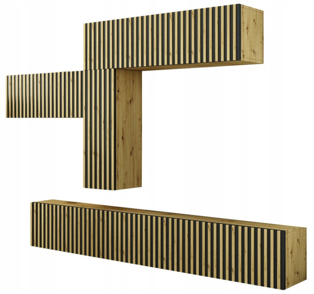 Mebloscianka Loft Z Lamelami Zestaw Trend-19 Dab Artisan 989366