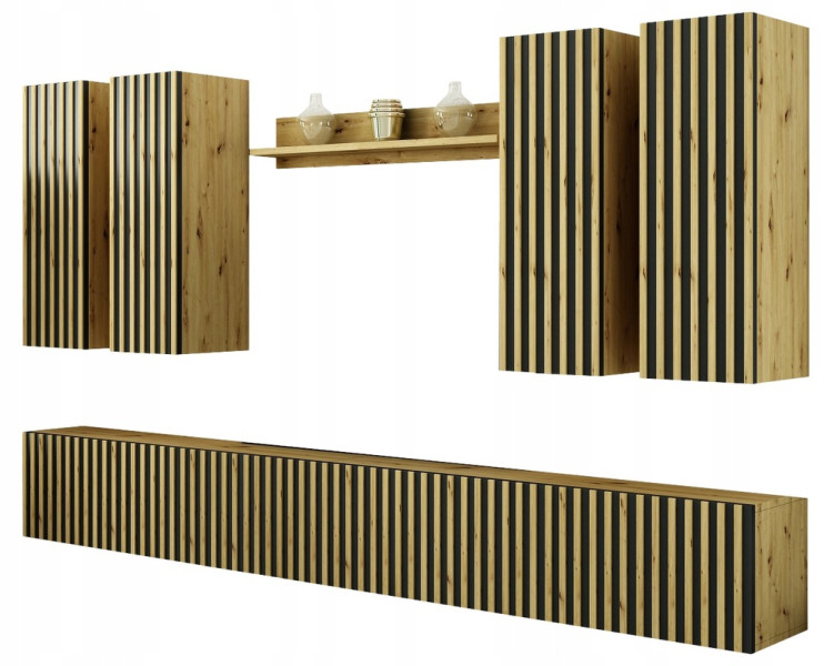Mebloscianka Loft Z Lamelami Zestaw Trend-4 Dab Artisan 988688