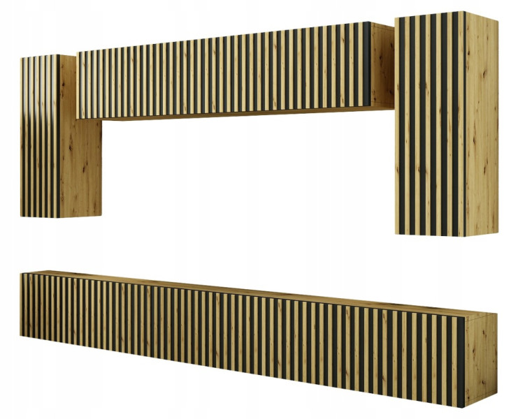 Mebloscianka Loft Z Lamelami Zestaw Trend-5 Dab Artisan 989350