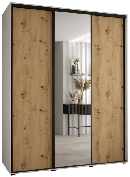 Szafa przesuwna 60 Cannes 3 190 biały+artisan+czarny 181523