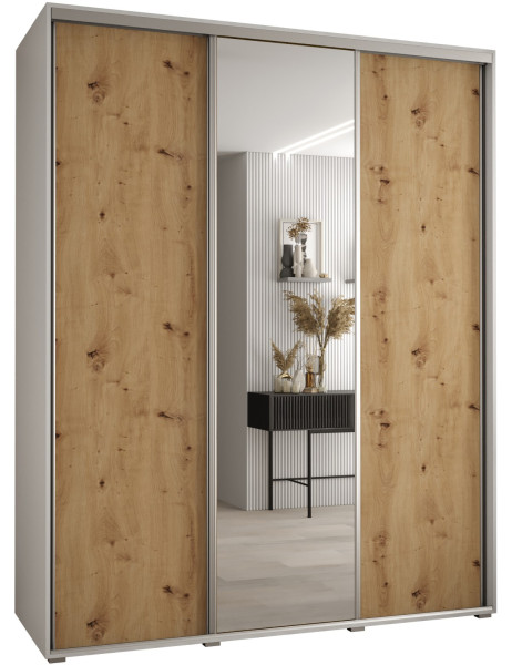 Szafa przesuwna 60 Cannes 3 190 biały+artisan+srebrny 181686