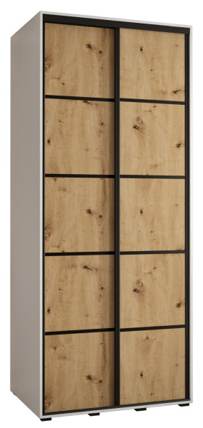 Szafa przesuwna 60 Cannes 4 110 biały+artisan+czarny 182520