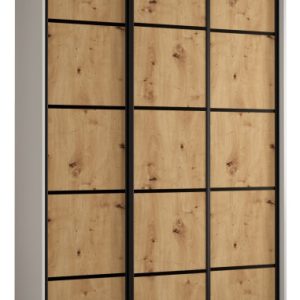Szafa przesuwna 60 Cannes 4 150 biały+artisan+czarny 183384