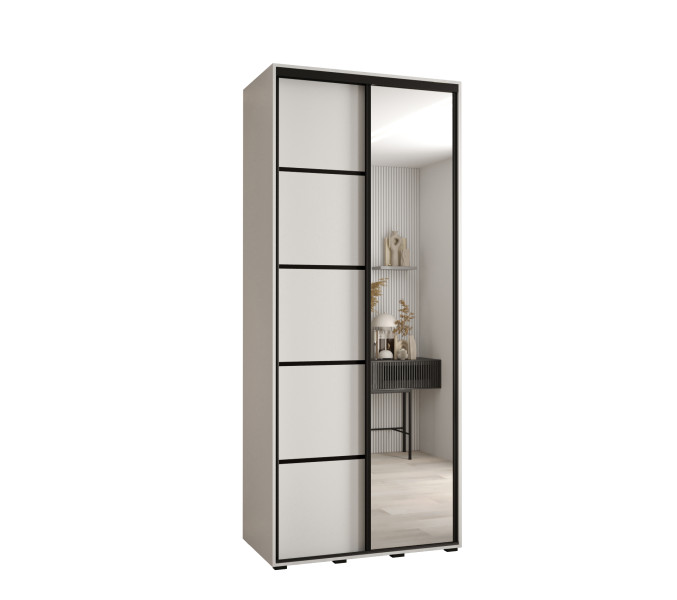 Szafa przesuwna 60 Cannes 5 100 biały+biały+czarny 760066