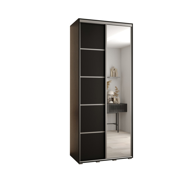 Szafa przesuwna 60 Cannes 5 100 czarny+czarny+srebrny 760141
