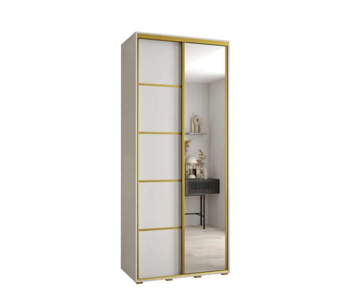 Szafa przesuwna 60 Cannes 5 110 biały+biały+złoty 760073