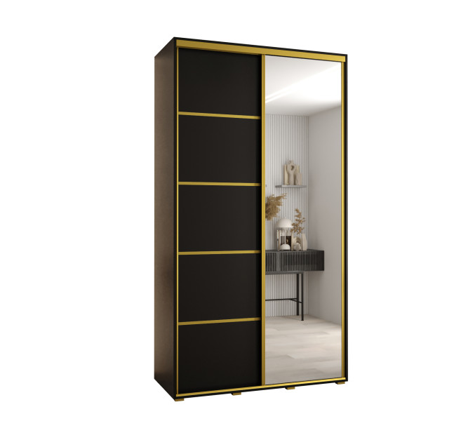 Szafa przesuwna 60 Cannes 5 130 czarny+czarny+złoty 760026